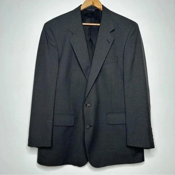 Burberry Vintage Men’s Charcoal Gray Super 100’s Wool Sport Coat Blazer - Picture 1 of 13
